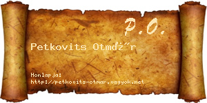 Petkovits Otmár névjegykártya